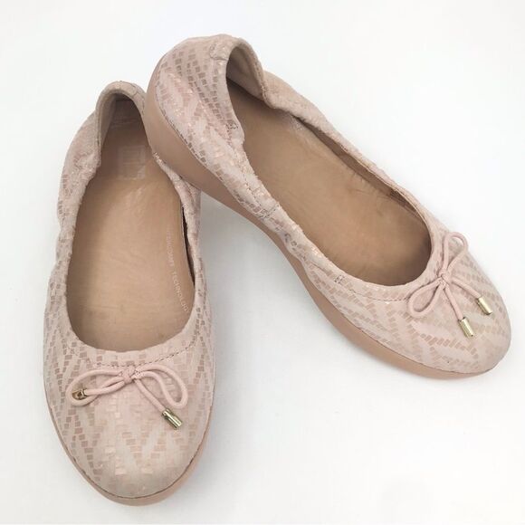 FitFlop “Superbendy” Platform Ballet Flats in Pink Sparkle Design - Picture 1 of 10
